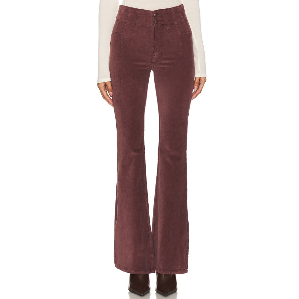 Free People We The Free Jayde Cord Flare Chocolate Truffle